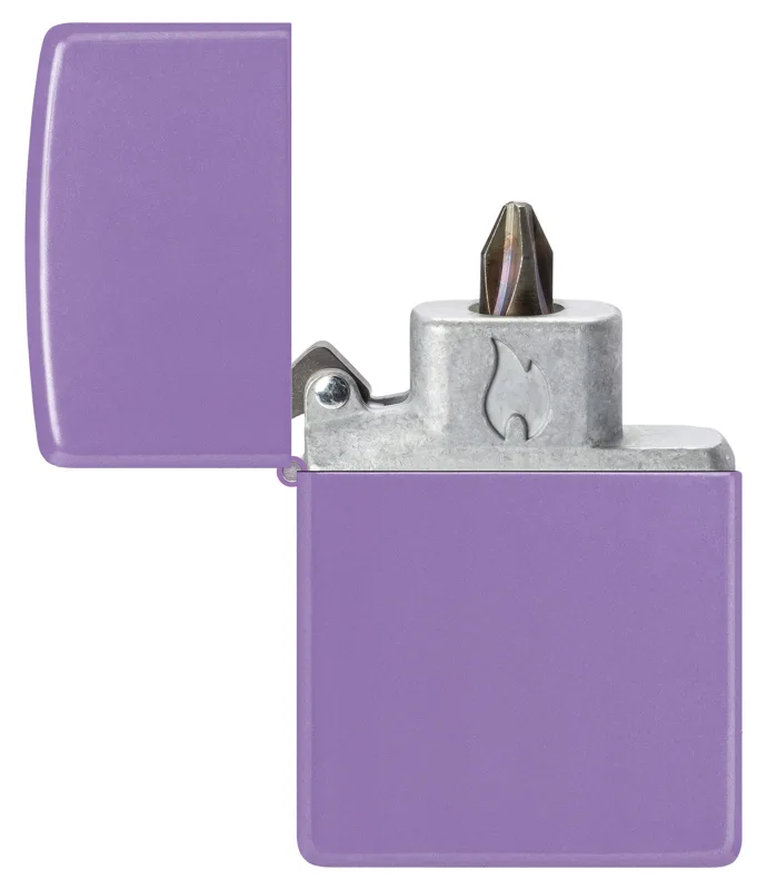 Zippo Windproof Lighter — Classic Base Models Bit Safe Screwdriver with Classic Smoky Lavender Case