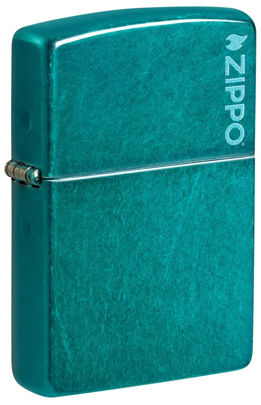 Zippo Windproof Lighter — Classic Base Models Classic Candy Teal Zippo Logo