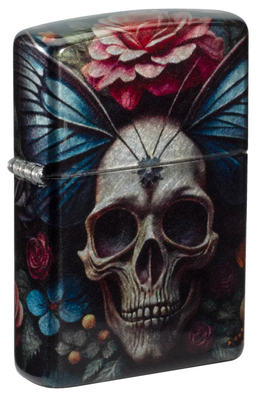 Zippo Windproof Lighter — Horror & Skulls Butterfly Skull Design