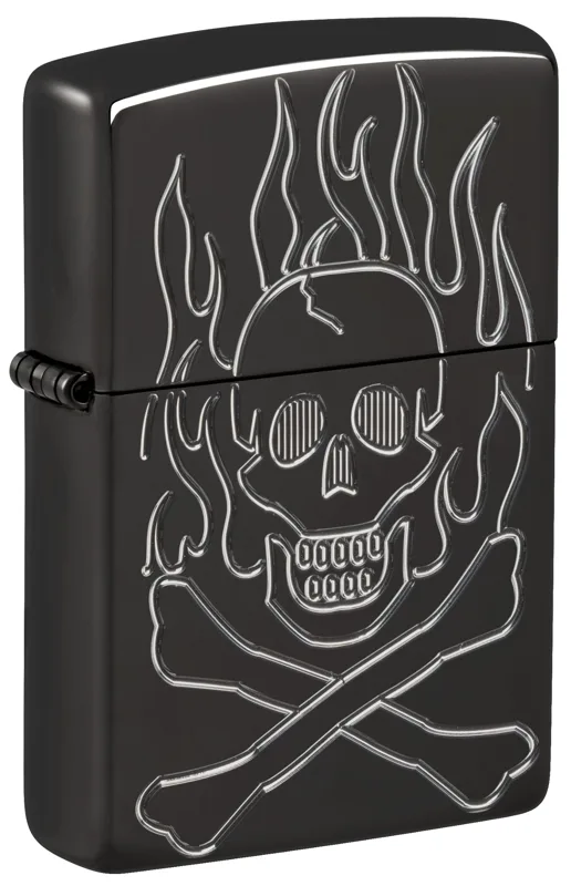 Zippo Windproof Lighter — Horror & Skulls Flaming Skull Design