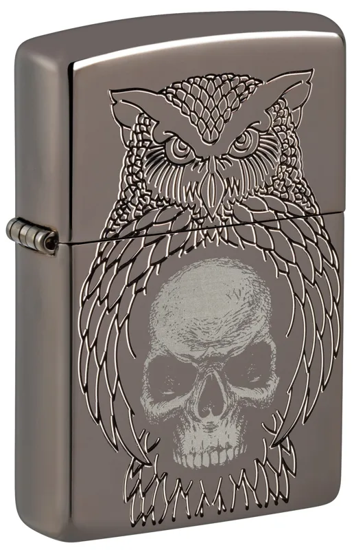 Zippo Windproof Lighter — Horror & Skulls Night Owl Design