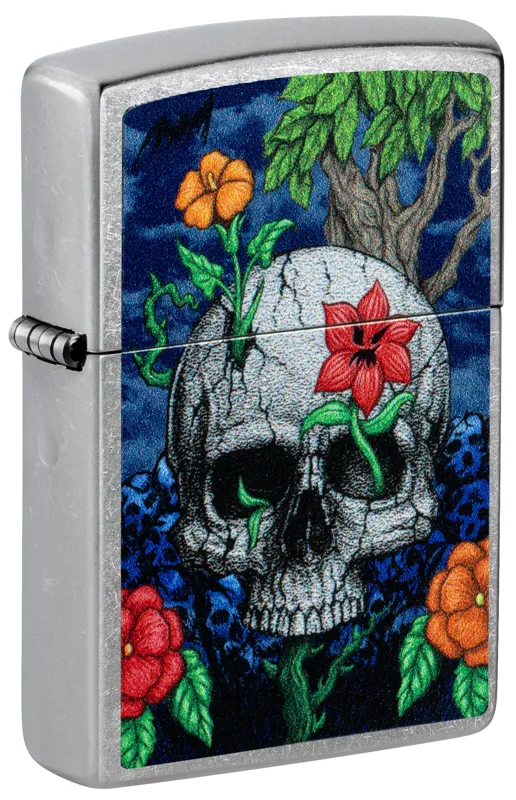 Zippo Windproof Lighter — Horror & Skulls Skull Sprout Design