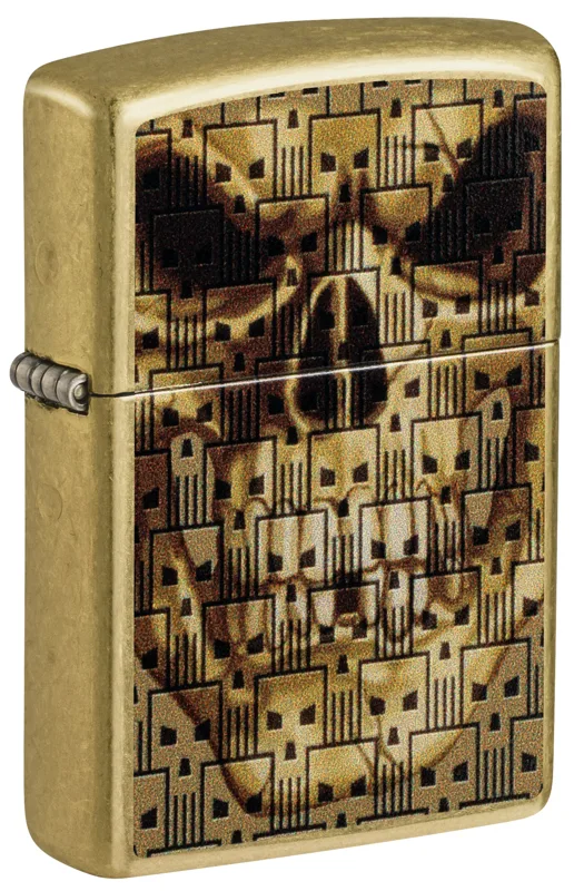 Zippo Windproof Lighter — Horror & Skulls Skulls on Skulls Design