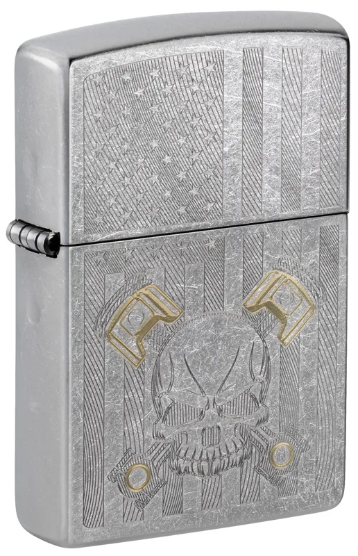 Zippo Windproof Lighter — Industrial & Occupations Bit Safe Screwdriver with American Skull Design