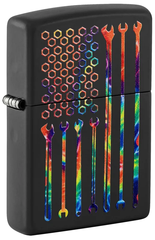 Zippo Windproof Lighter — Industrial & Occupations Bit safe Screwdriver with Tie-Dye Tools Design