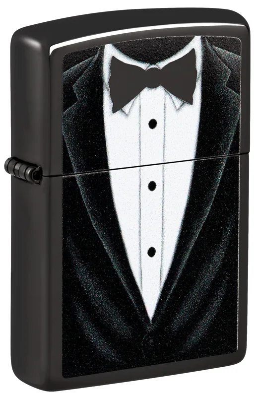 Zippo Windproof Lighter — Love & Sayings Black Bowtie Design