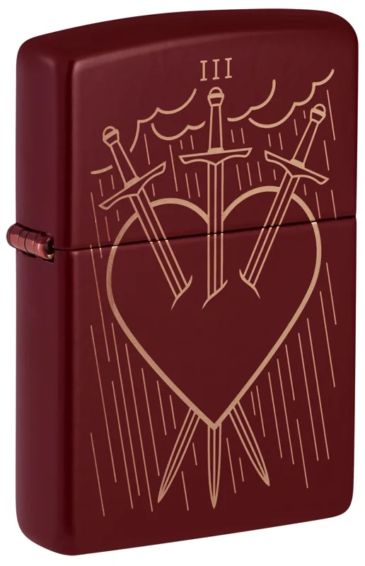 Zippo Windproof Lighter — Love & Sayings Three of Swords Design