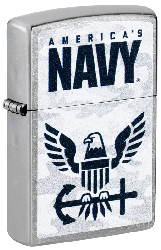 Zippo Windproof Lighter — Military United States Navy® Camo Logo Design