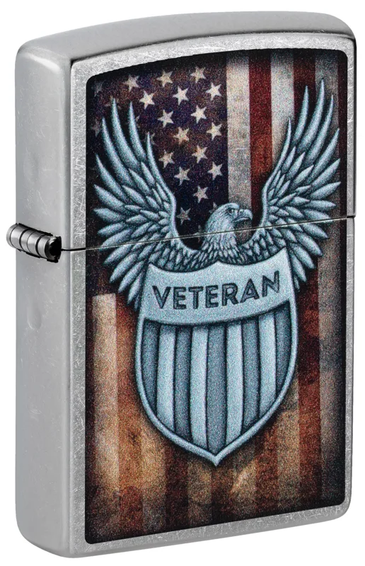 Zippo Windproof Lighter — Military Veteran Crest Design
