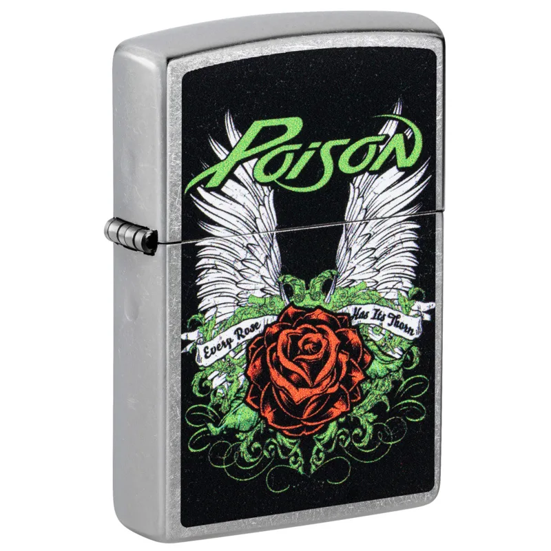 Zippo Windproof Lighter — Music & Entertainment Poison Winged Rose Design