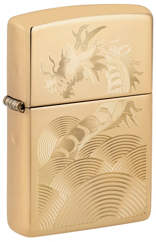 Zippo Windproof Lighter — Mythology & Fantasy Golden Dragon Design