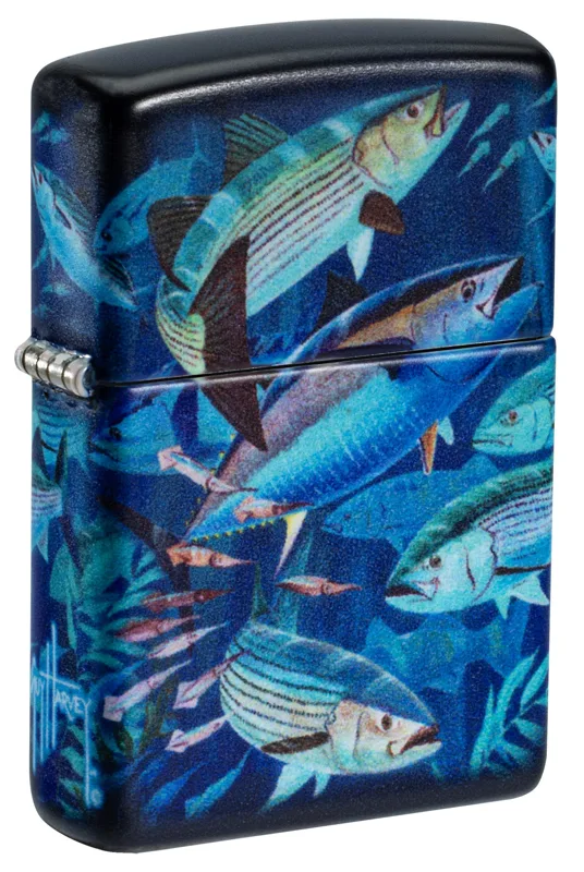 Zippo Windproof Lighter — Nature & Outdoors Guy Harvey Fish School Design