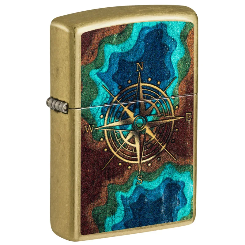 Zippo Windproof Lighter — Nature & Outdoors Topo Compass Design
