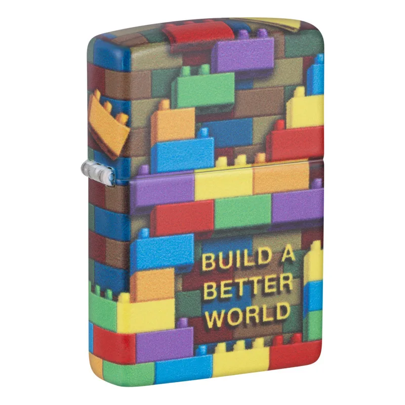 Zippo Windproof Lighter — Patterns & Artistic Bit Safe Screwdriver with Building Blocks Design