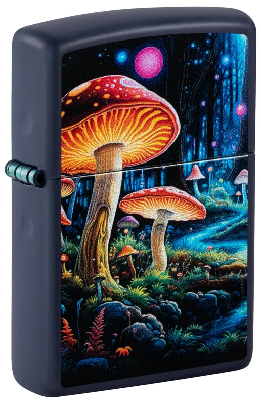 Zippo Windproof Lighter — Patterns & Artistic Black Light Mushroom Design