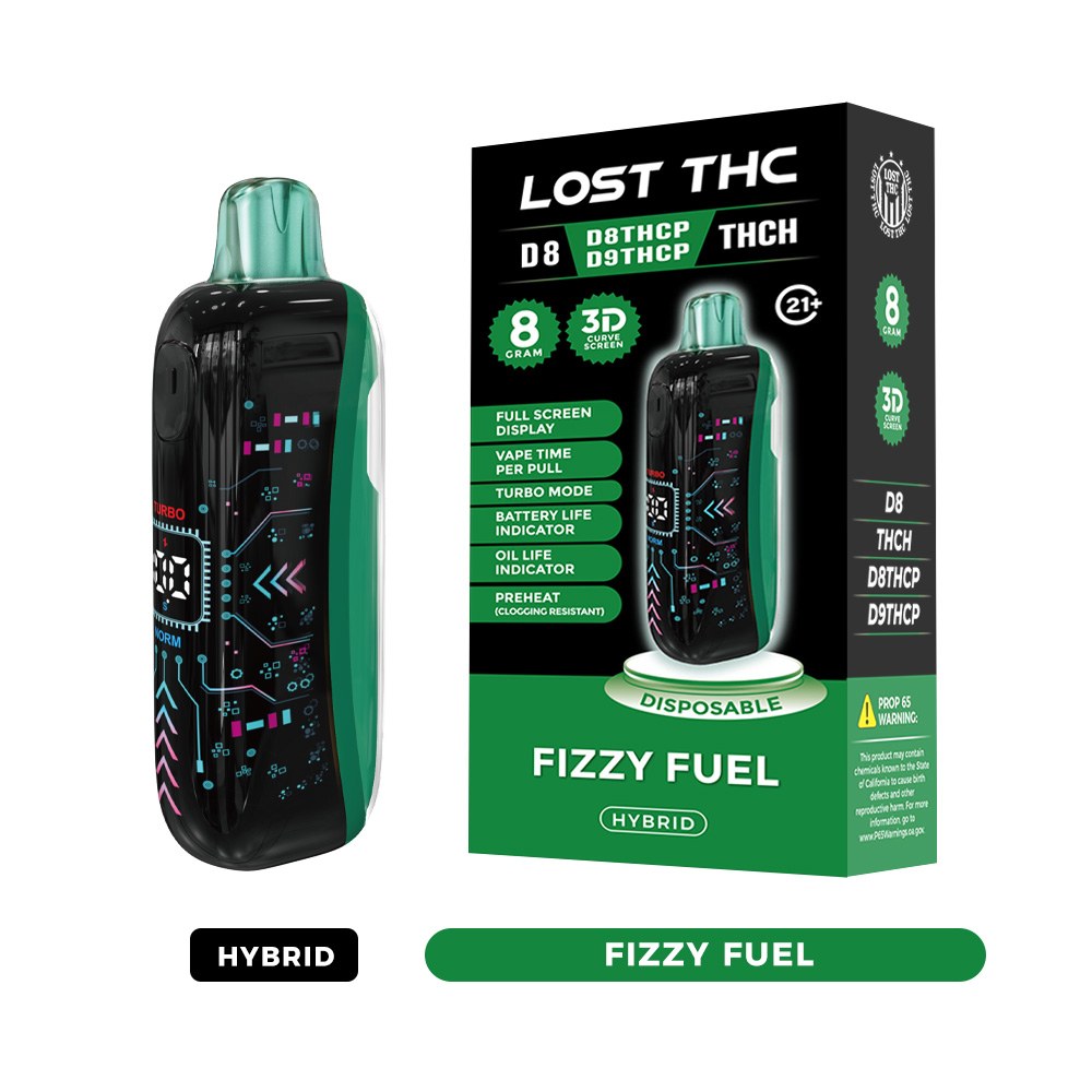 Lost THC LOST THC 3D CURVE SCREEN DISPOSABLE — 8G CB9A LOST THC 3D CURVE SCREEN DISPOSABLE 8G CB9A - Fizzy Fuel