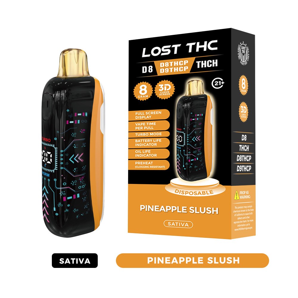 Lost THC LOST THC 3D CURVE SCREEN DISPOSABLE — 8G CB9A LOST THC 3D CURVE SCREEN DISPOSABLE 8G CB9A - Pineapple Slush