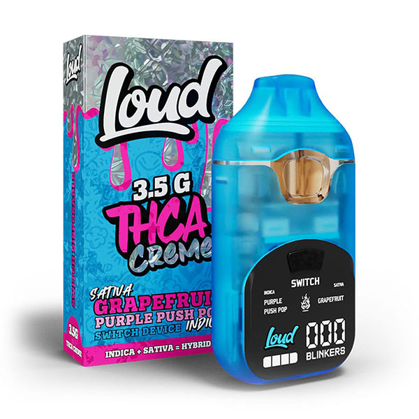 LOUD LOUD THCA CRÈME 3.5G Disposable LOUD THCA CRÈME 3.5G - Grapefruit (Sativa) x Purple Push Pop (Indica)
