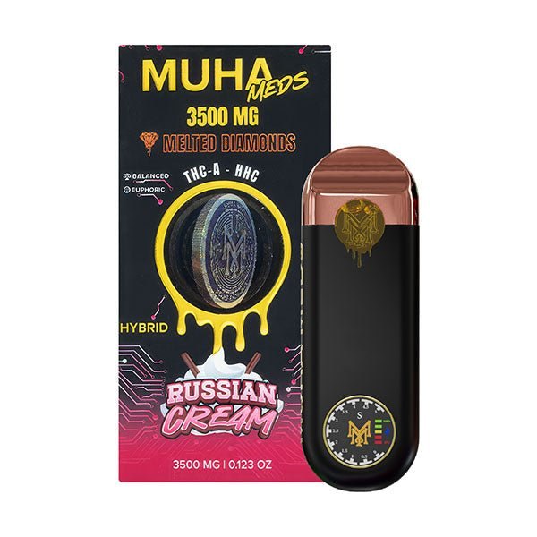Muha Meds Gen 3 Melted Diamonds THCA Disposable — 3.5G Russian Cream