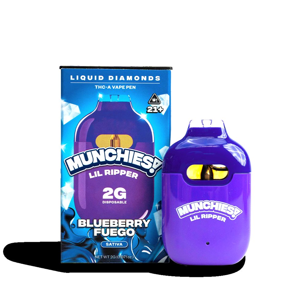 MUNCHIES! Lil Ripper Liquid Diamonds THCA Disposable 2G Blueberry Fuego