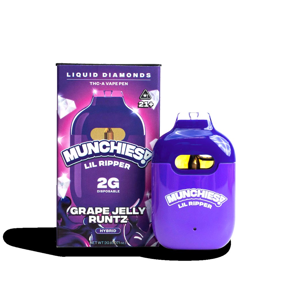 MUNCHIES! Lil Ripper Liquid Diamonds THCA Disposable 2G Grape Jelly Runtz