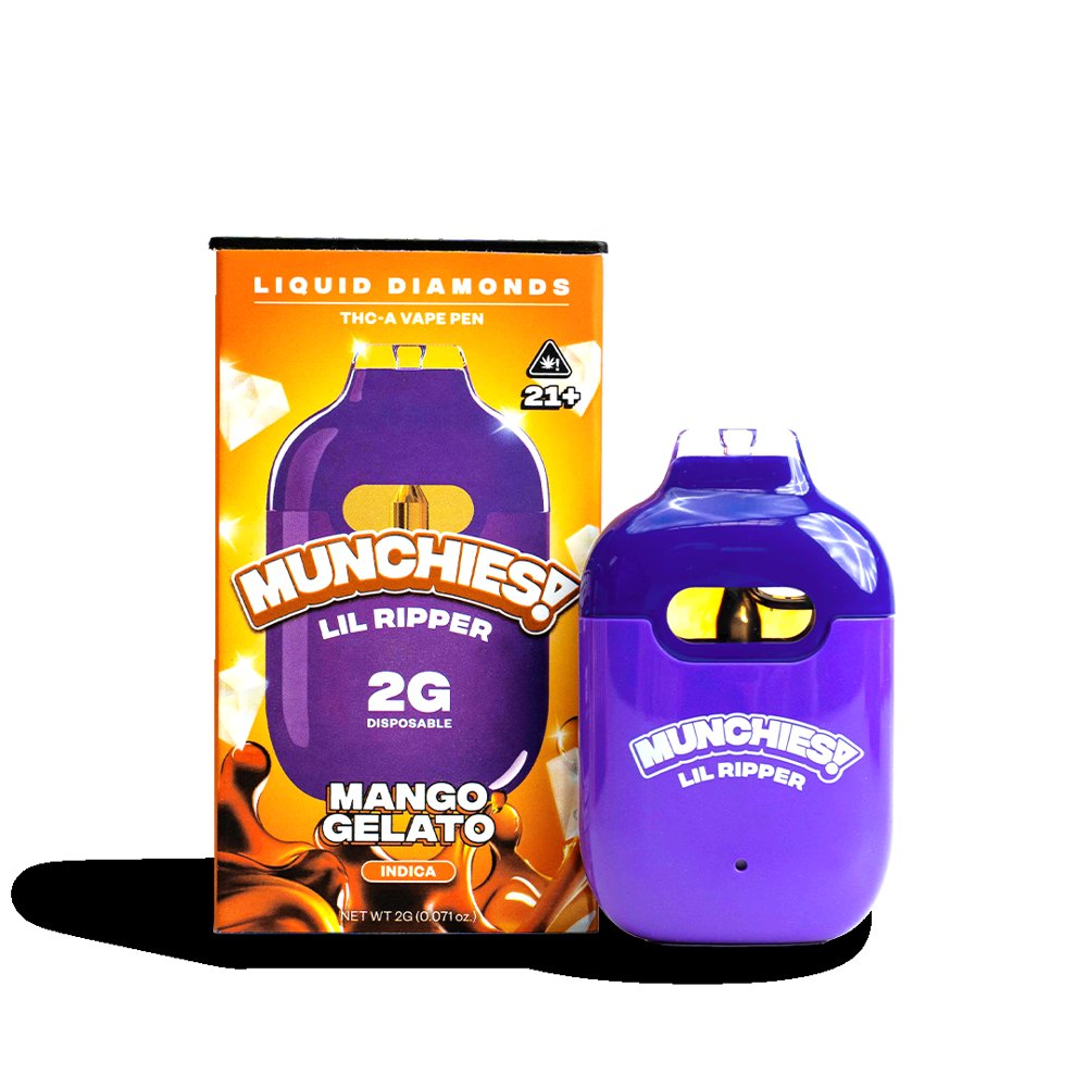 MUNCHIES! Lil Ripper Liquid Diamonds THCA Disposable 2G Mango Gelato