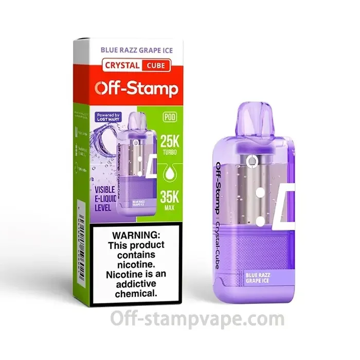 Off-Stamp X-Cube Crystal 35000 Blue Razz Grape Ice