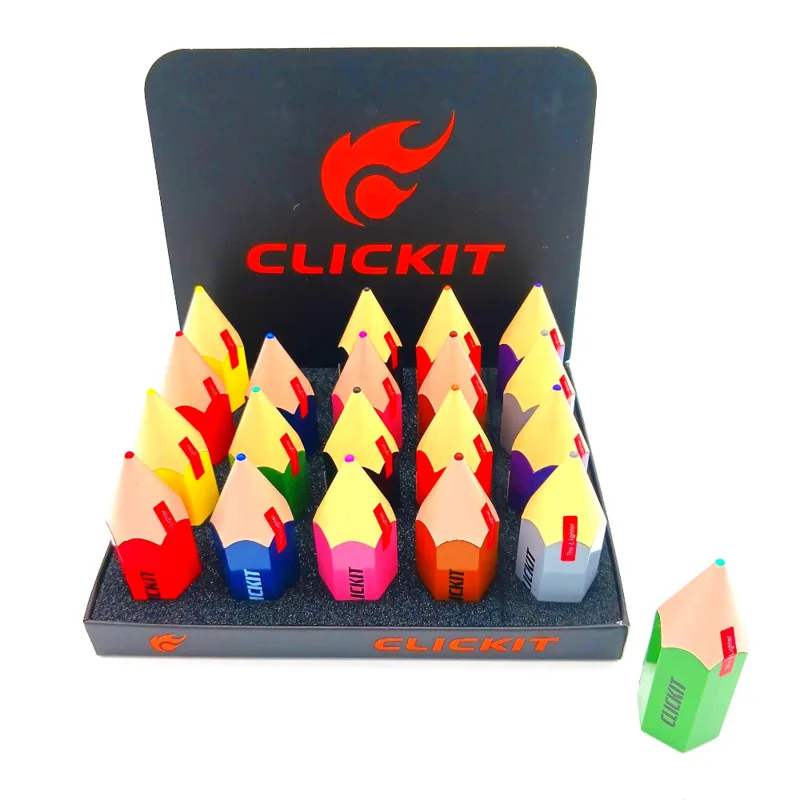 Clickit Novelty Torch Lighters Clickit Crayon Torch Mix Color
