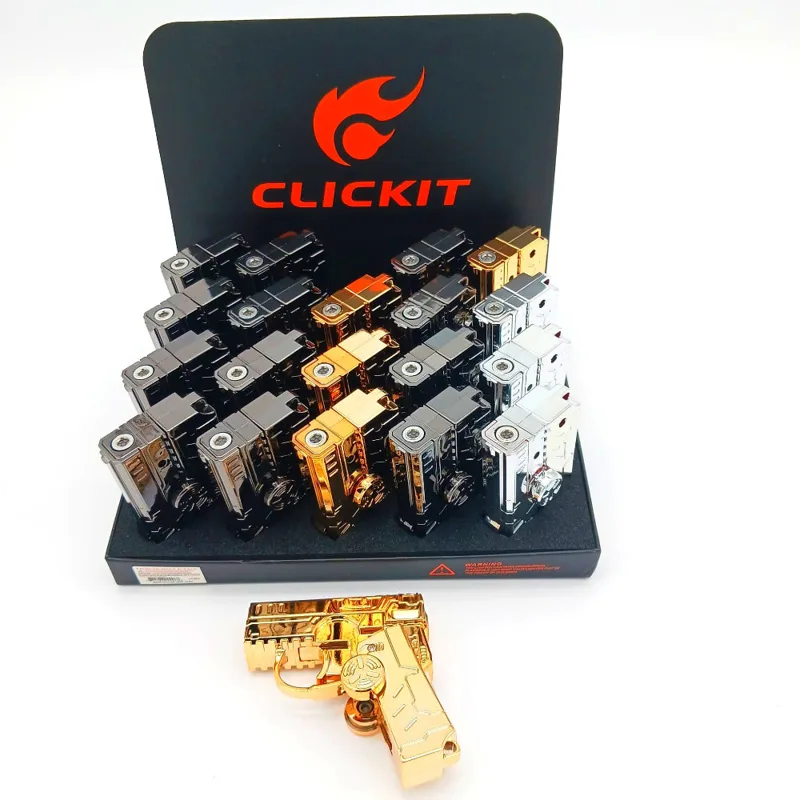 Clickit Novelty Torch Lighters Clickit Fidget Wind proof Torch Mix Color