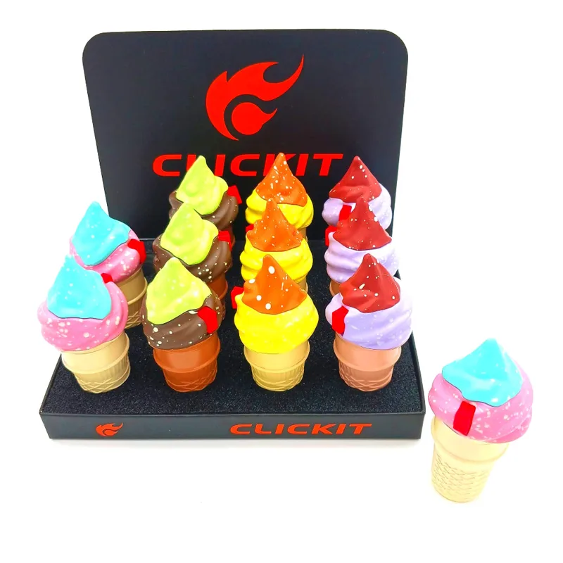 Clickit Novelty Torch Lighters Clickit Ice Cream Cone Torch Mix Color