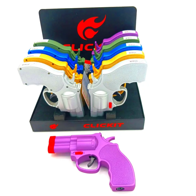 Clickit Novelty Torch Lighters Clickit Large Ruger Revolver Gun Torch Mix Color