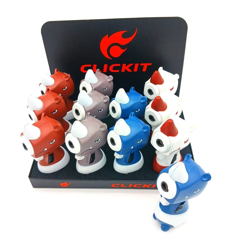 Clickit Torch Lighters Clickit Gt-037 Mini Cartoon Rhino Torch Lighter