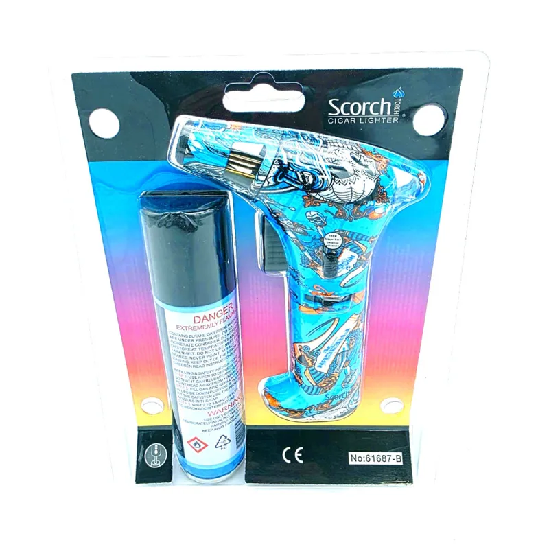 Scorch Torch Single Flame Torches Scorch Torch 61687 Blister Combo-Butane refill Single Flame Torch Lighter