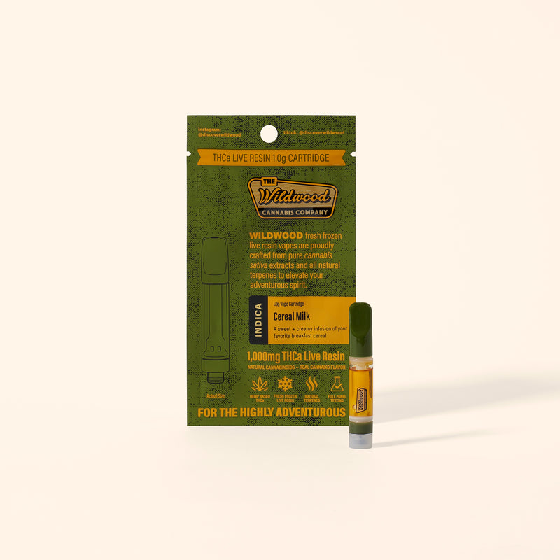 Wildwood THCa Liquid Diamond Live Resin 1.0G Cartridge Cereal Milk