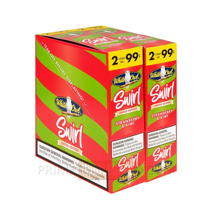 White Owl Swirl Strawberry/Kiwi