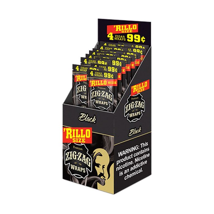 Zig-Zag Rillo Size Cigar Wraps Black