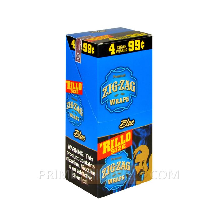 Zig-Zag Rillo Size Cigar Wraps Blue