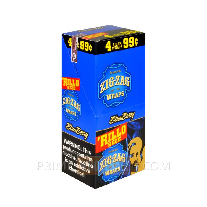Zig-Zag Rillo Size Cigar Wraps Blueberry