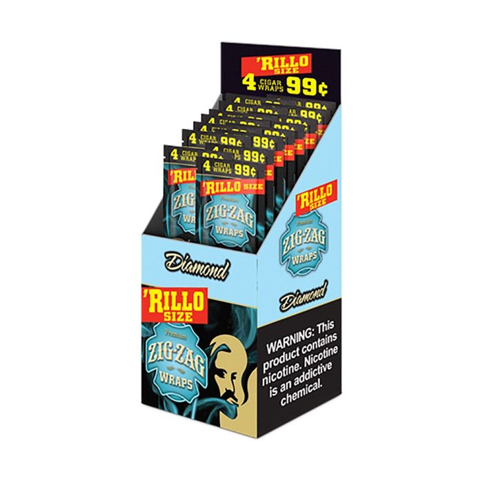Zig-Zag Rillo Size Cigar Wraps Diamond