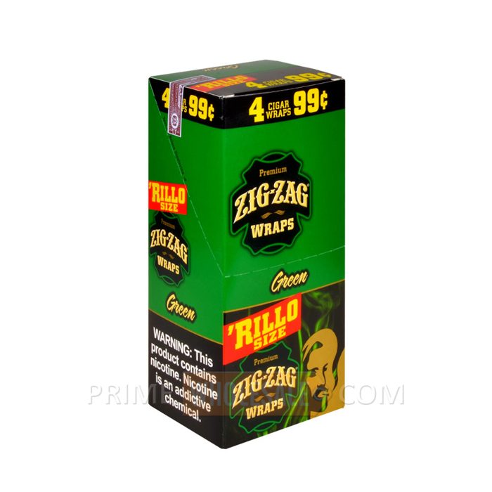 Zig-Zag Rillo Size Cigar Wraps Green