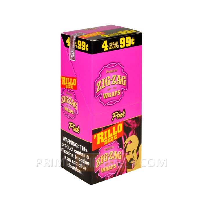 Zig-Zag Rillo Size Cigar Wraps Pink