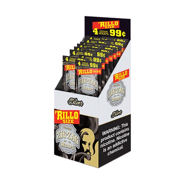 Zig-Zag Rillo Size Cigar Wraps Silver