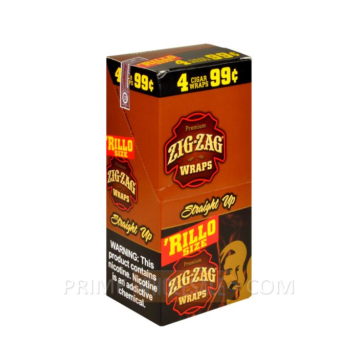 Zig-Zag Rillo Size Cigar Wraps Straight Up